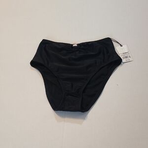 Shade & Shore Womens Black High-Waisted Bikini Bottom NWT Small High Leg